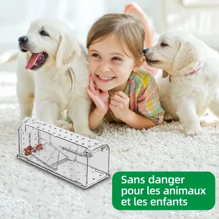 Lot de 2 cages à souris en plastique résistantes avec aération