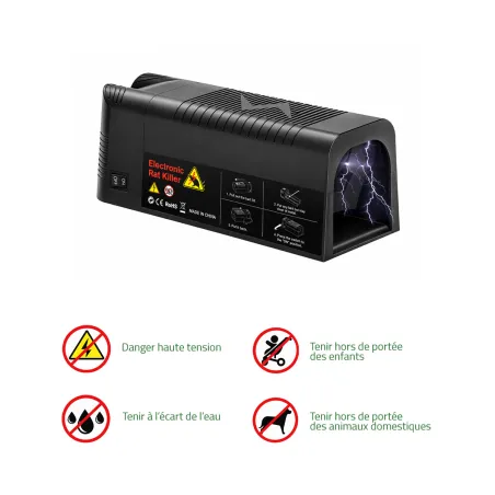 Piège à souris électrique USB - 2500V - 30 chocs par recharge