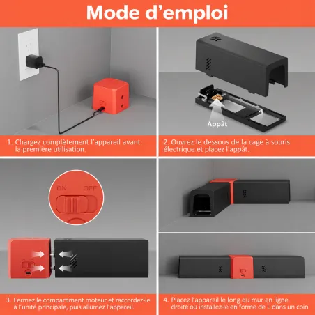 Piège électrique à rongeurs USB, 2 tunnels | Ducatillon