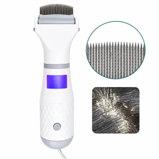 Peigne électrique anti-poux autonomie 4-6h LED 3 niveaux silencieux