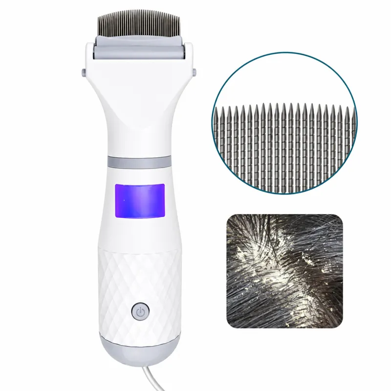 Peigne électrique anti-poux autonomie 4-6h LED 3 niveaux silencieux