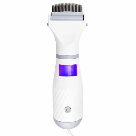 Peigne électrique anti-poux autonomie 4-6h LED 3 niveaux silencieux
