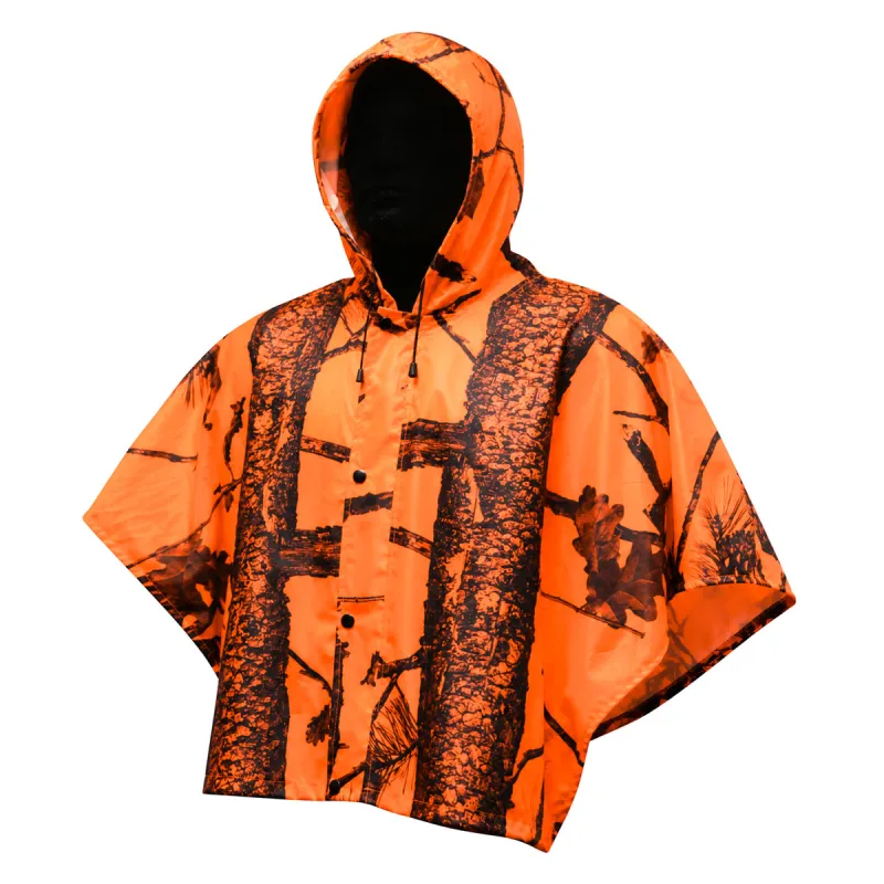 Pélerine de pluie camouflage orange imperméable et coupe-vent