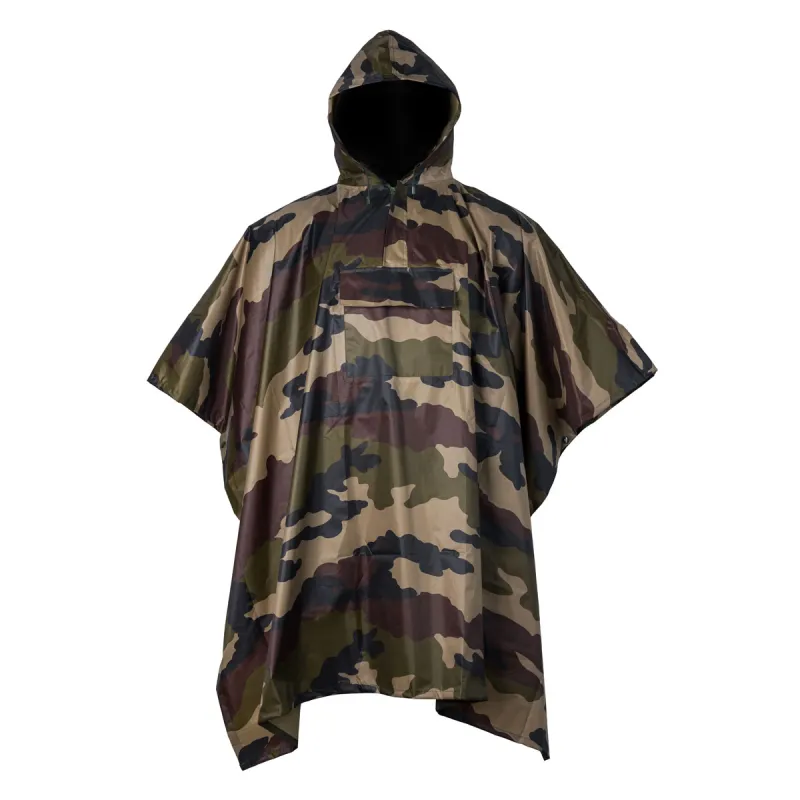 Poncho Camouflage CE avec Poche à Rabat - Polyester Imperméable