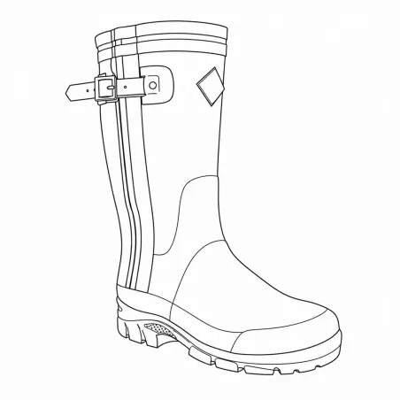 Bottes TeamWood Alaska zippées en caoutchouc naturel kaki