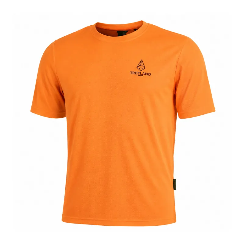 T-shirt Treeland Orange Respirant en Polyester