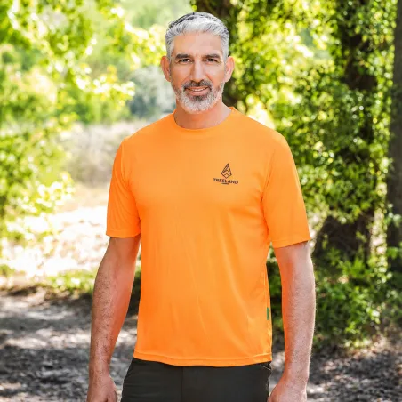 T-shirt Treeland Orange Respirant en Polyester