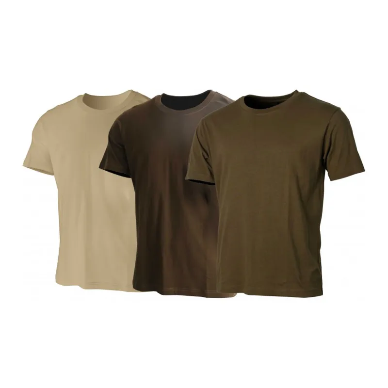 Pack de 3 T-shirts en coton - Beige, Kaki & Marron