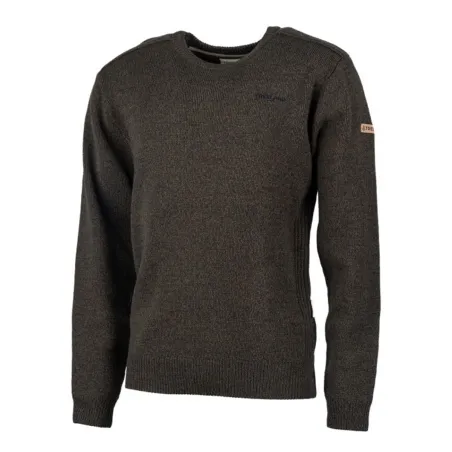 Pull col rond Treeland marron en laine et acrylique