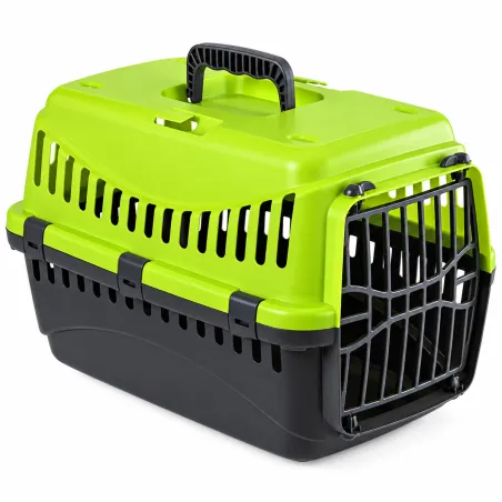 Caisse de transport chat 'Expedion' Vert PVC 45 x 30 x 30 cm
