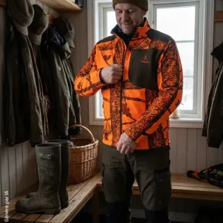 Veste Polaire Réversible Camo Orange/Vert
