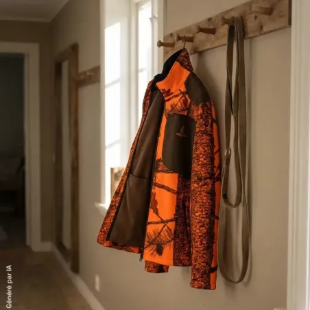 Veste Polaire Réversible Camo Orange/Vert