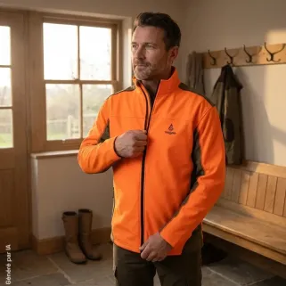 Veste Softshell Eco T317 Orange/Vert - Polyvalente et Légère