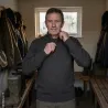 Pull col zippé Treeland marron en laine et acrylique
