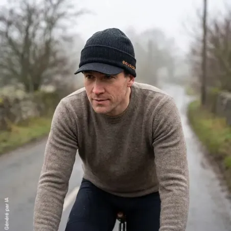 Bonnet Beanie gris en maille extensible pour homme | Ducatillon