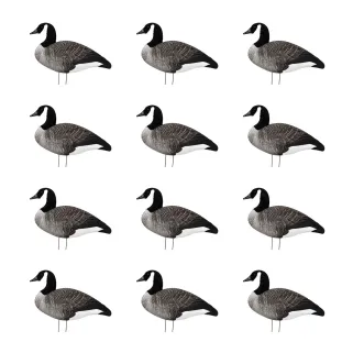 Lot 12 silhouettes 2D oies flockées avec tige - 65 x 38 cm