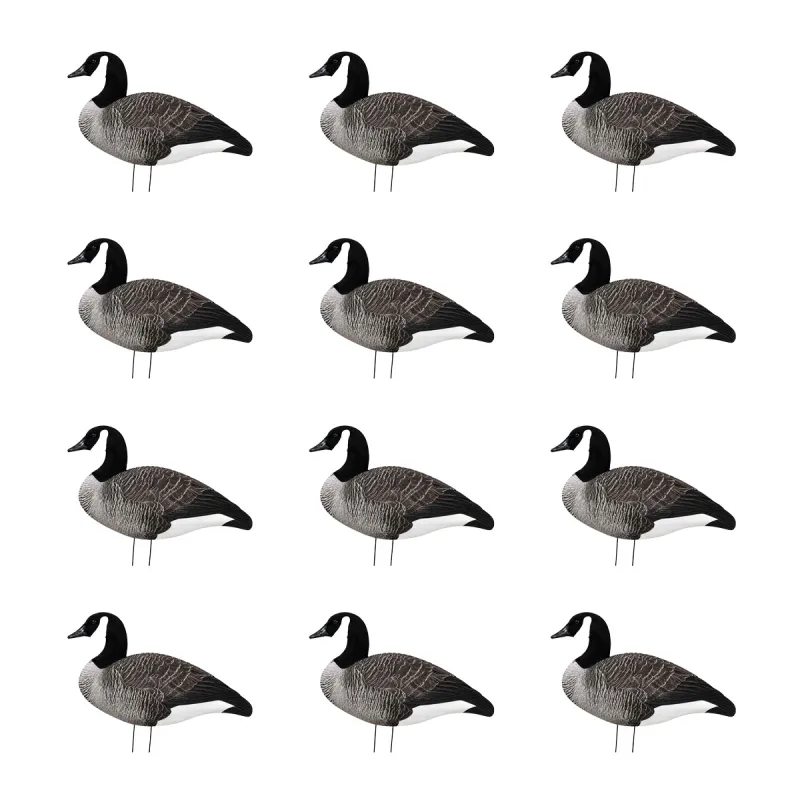 Lot 12 silhouettes 2D oies flockées avec tige - 65 x 38 cm