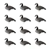 Lot 12 silhouettes 2D oies flockées avec tige - 65 x 38 cm