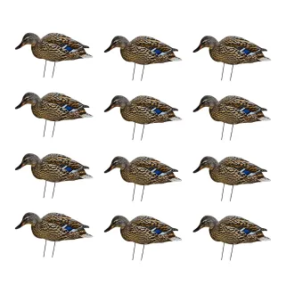 Lot 12 silhouettes 2D colverts femelles flockées avec tige - 48 x 17 cm