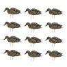 Lot 12 silhouettes 2D colverts femelles flockées avec tige - 48 x 17 cm