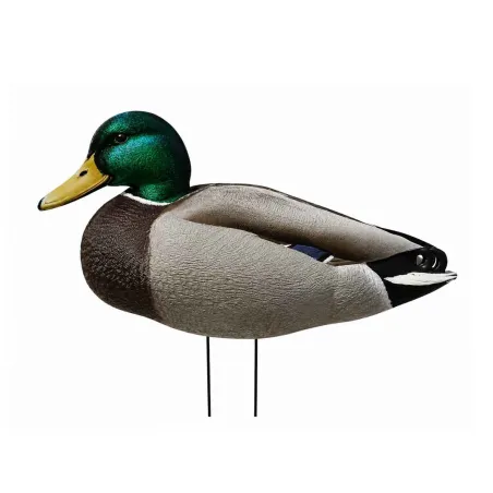 Lot de 12 silhouettes 2D colverts mâles flockées avec tige - 46 x 21 cm