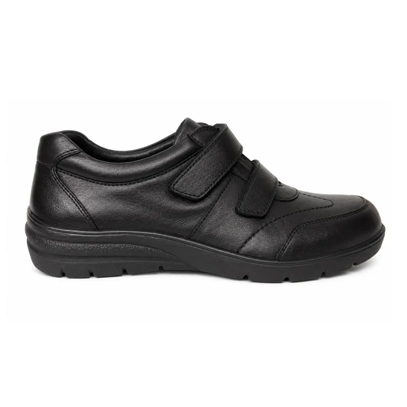 Chaussures à scratch Dist noires pour femme - Confort tout cuir