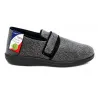 Chaussons Homme à Scratch Carn Gris - Made in France