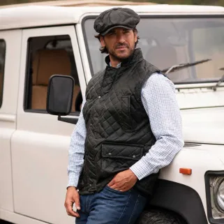 Gilet ciré matelassé Walker & Hawkes Lincoln olive