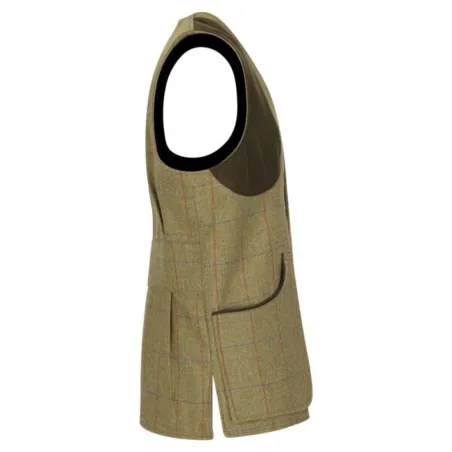 Gilet Derby Tweed Walker & Hawkes Berston à carreaux vert