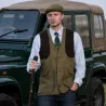 Gilet Derby Tweed Walker & Hawkes Berston à carreaux vert