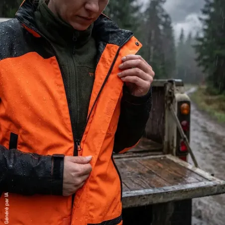 Veste de Traque Resist Orange - Légère et Imperméable