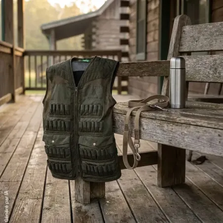 Gilet Multitubes Vert - 54 Tubes pour Chasseurs