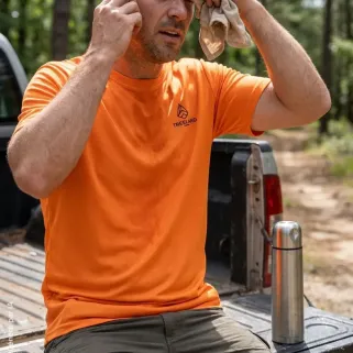 T-shirt Treeland Orange Respirant en Polyester