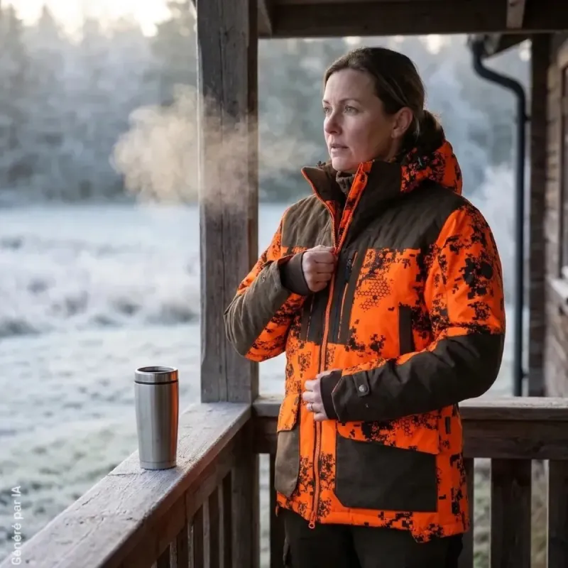 Veste Thermo-Hunt Camouflage Orange Digital - Chasse & Randonnée