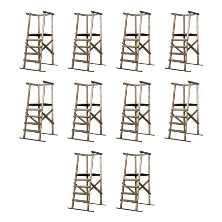Lot de 10 Mirador sde battue Sologne en bois, hauteur du plancher 1,40m