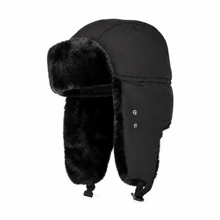 Bonnet trappeur fausse fourrure Walker & Hawkes noir