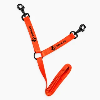 Laisse accouplée pour deux chiens - Orange 3cm x 1,50m
