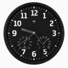Horloge radiopilotée confort plastique verre noir et blanc Ø 25cm