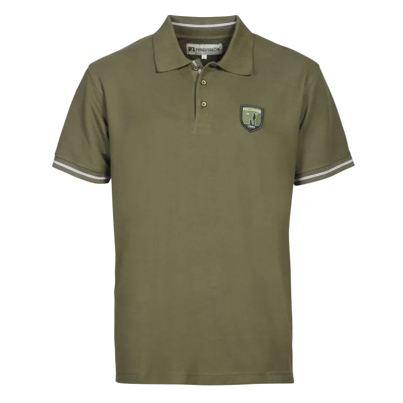 Polo Percussion manches courtes brodé logo kaki