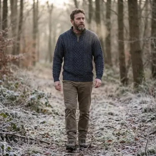 Pull Woodham mérinos anthracite Walker & Hawkes | Ducatillon