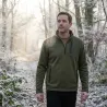 Pull Windbreaker Prohunt kaki à col zippé coupe-vent | Ducatillon