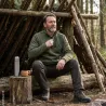 Pull Windbreaker Prohunt kaki à col zippé coupe-vent | Ducatillon