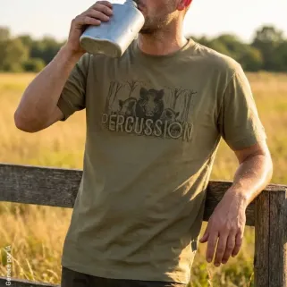 T-shirt Compagnie Sanglier beige Percussion | Ducatillon