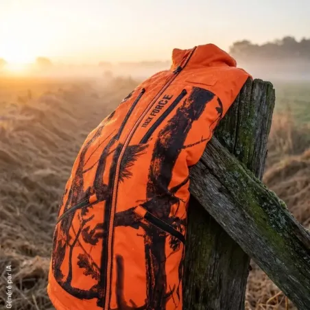 Veste de chasse Track Force orange camo Percussion | Ducatillon
