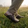 Sabots ouverts Pinosol marron avec première de propreté cuir
