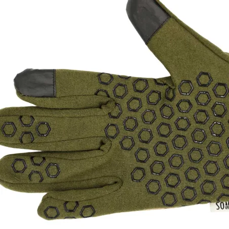 Gants anti-glisse déperlant polyester camo forest kaki 8 et 9
