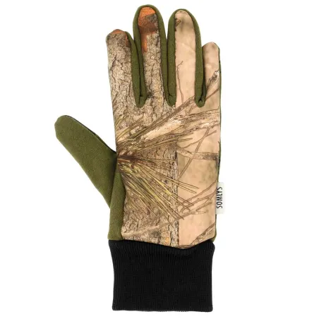 Gants anti-glisse déperlant polyester camo forest kaki 8 et 9