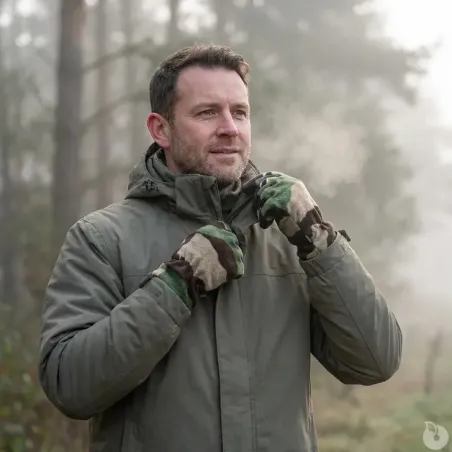 Gants polaires légers élastique fibre polaire polyester camo