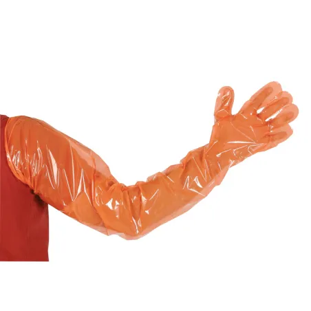 Lot de 100 gants de vêlage usage unique orange 90cm