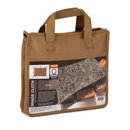 Voile d'ombrage rectangulaire 2x3m beige - Protection UV et installation facile